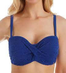 Panache Anya Crochet Bandeau Bikini Top - French Blue